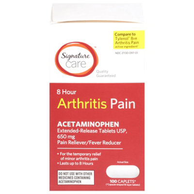 Signature Select/Care Pain Relief Arthritis Caplet Acetaminophen 650mg Fever Reducer - 100 Count - Image 3