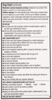 Signature Select/Care Migraine Relief Acetaminophen Aspirin Pain Reliever Coated Caplet - 100 Count - Image 5