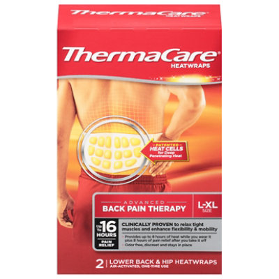 ThermaCare Heatwraps Lower & Back Hip Advanced Back Pain Therapy L-XL - 2 Count