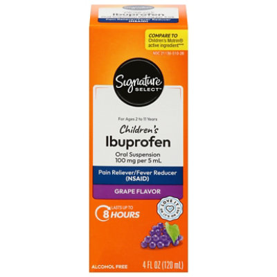 Signature Select/Care Ibuprofen Childrens 100mg PER 5ml Grape Oral Suspension - 4 Fl. Oz. - Image 2
