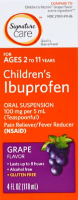 Signature Select/Care Ibuprofen Childrens 100mg PER 5ml Grape Oral Suspension - 4 Fl. Oz. - Image 2