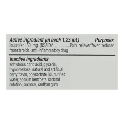 Signature Select/Care Ibuprofen Pain Reliever Fever Reducer Infant Berry 50mg /1.25ml Berry - 1 Fl. Oz. - Image 3