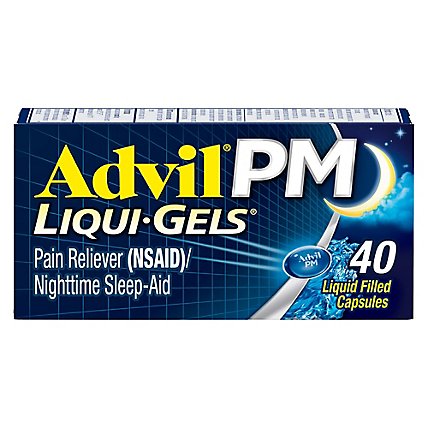 Advil PM Ibuprofen Caplets 200mg Pain Reliever NSAID Nighttime Sleep-Aid - 40 Count - Image 2