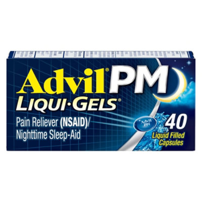 Advil PM Ibuprofen Caplets 200mg Pain Reliever NSAID Nighttime Sleep-Aid - 40 Count - Image 1