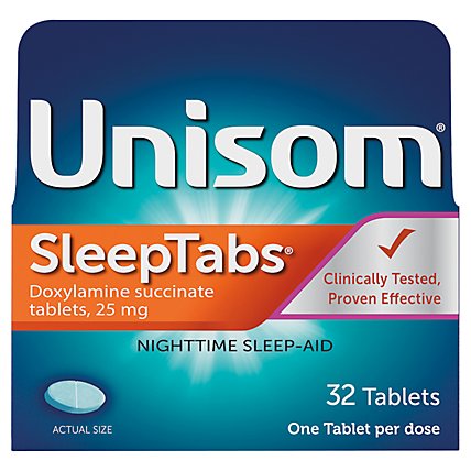 Unisom SleepTabs Nighttime Sleep-Aid 25 mg Tablets - 32 Count - Image 3