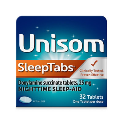 Unisom SleepTabs Nighttime Sleep-Aid 25 mg Tablets - 32 Count - Image 2