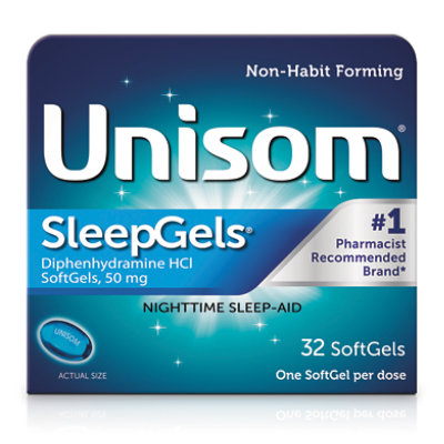 Unisom SleepGels Nighttime Sleep-Aid 50 Mg SoftGels - 32 Count - Image 2