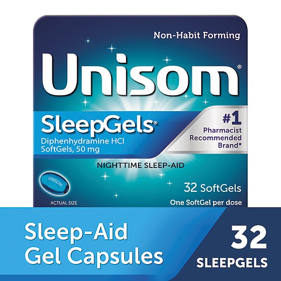 Unisom SleepGels Nighttime Sleep-Aid 50 Mg SoftGels - 32 Count