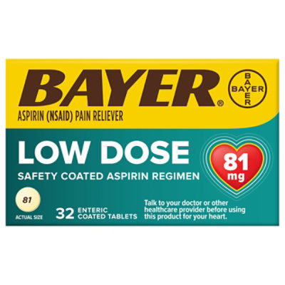 Bayer Aspirin Tablets 81mg Low Dose Enteric Coated - 32 Count - Image 3