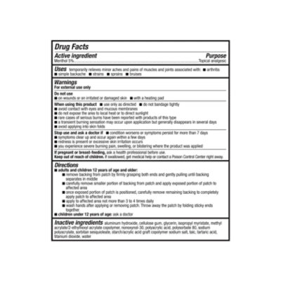 Icy Hot Medicated Patch Arm Neck & Leg - 5 Count - Image 2