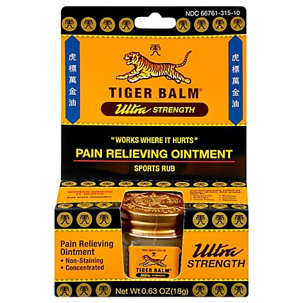 Tiger Balm Pain Relieving Ointment Ultra Strength Sports Rub - 0.63 Oz - Image 3
