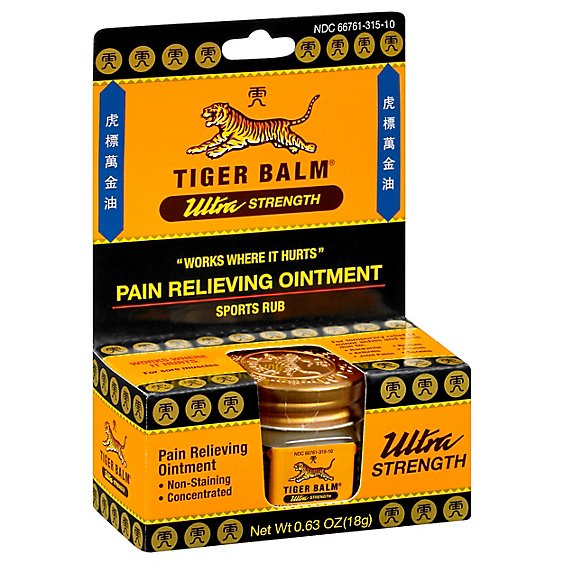Tiger Balm Pain Relieving Ointment Ultra Strength Sports Rub - 0.63 Oz