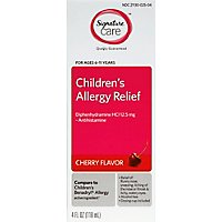 Signature Care Allergy Relief Childrens Diphenhydramine HCI 12.5mg Cherry Flavor - 4 Fl. Oz. - Image 2
