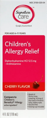 Signature Select/Care Allergy Relief Childrens Diphenhydramine HCI 12.5mg Cherry Flavor - 4 Fl. Oz. - Image 2