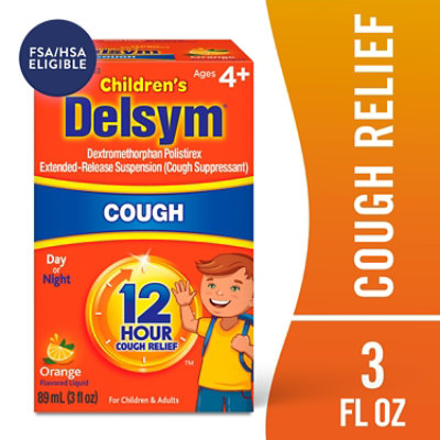 Delsym Childrens Cough Suppressant Liquid For 4 And Up Orange Flavor - 3 Fl. Oz. - Image 2