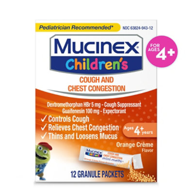 Mucinex Childrens Expectorant & Cough Suppressant Mini Melts Orange Crème Flavor - 12 Count - Image 3
