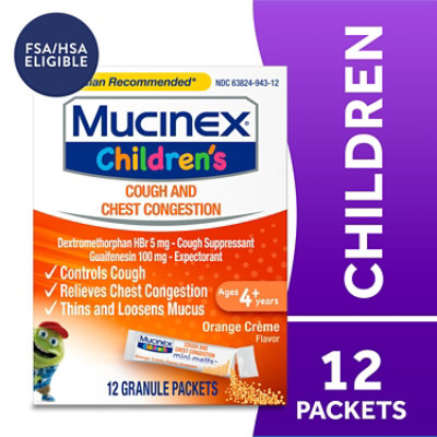 Mucinex Childrens Expectorant & Cough Suppressant Mini Melts Orange Crème Flavor - 12 Count - Image 2