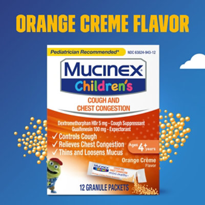 Mucinex Childrens Expectorant & Cough Suppressant Mini Melts Orange Crème Flavor - 12 Count - Image 6