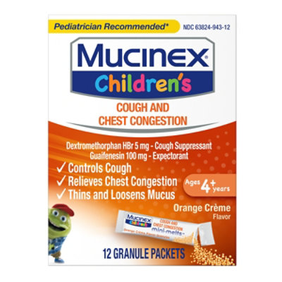 Mucinex Childrens Expectorant & Cough Suppressant Mini Melts Orange Crème Flavor - 12 Count - Image 2