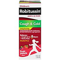 Robitussin Cough & Cold Childrens Long-Acting Fruit Punch Flavor - 4 Fl. Oz. - Image 3