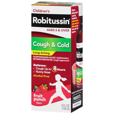 Robitussin Cough & Cold Childrens Long-Acting Fruit Punch Flavor - 4 Fl. Oz. - Image 7