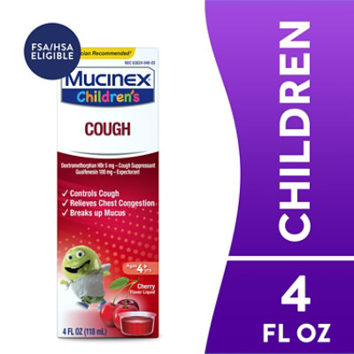 Mucinex Childrens Expectorant & Cough Suppressant Cherry Flavor - 4 Fl. Oz. - Image 1