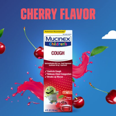 Mucinex Childrens Expectorant & Cough Suppressant Cherry Flavor - 4 Fl. Oz. - Image 7