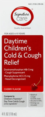 Signature Select/Care Cold & Cough Relief Childrens Daytime Cough Suppresant Cherry Flavor - 4 Fl. Oz. - Image 2