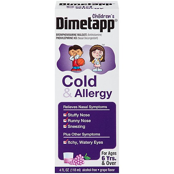 Dimetapp Childrens Cold & Allergy Grape Flavor - 4 Fl. Oz.