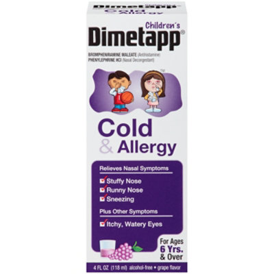 Dimetapp Childrens Cold & Allergy Grape Flavor - 4 Fl. Oz. - Image 1