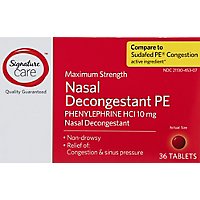 Signature Care Maximum Strength Nasal Decongestant PE Phenylephrine 10mg - 36 Count - Image 2