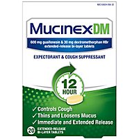 Mucinex DM Expectorant & Cough Suppressant 12 Hours Relief Extended Release Tablets - 20 Count - Image 2