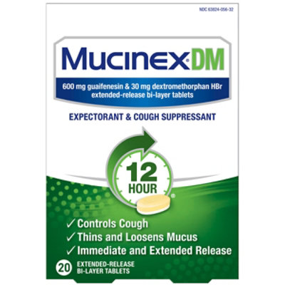 Mucinex DM Expectorant & Cough Suppressant 12 Hours Relief Extended Release Tablets - 20 Count - Image 3