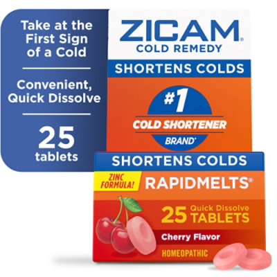 Zicam Cold Remedy RapidMelts Quick Dissolve Tablets Cherry Flavor - 25 Count