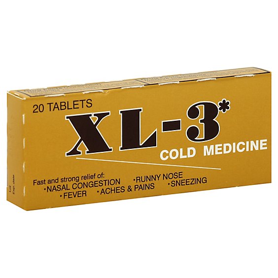 Xl-3 Cold Tablets - 20 Count