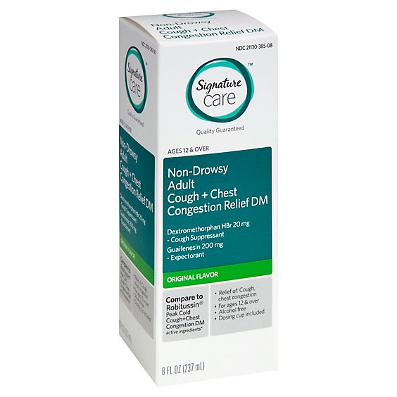 Signature Care Cough + Chest Congestion Relief DM Non Drowsy Adult Original Flavor - 8 Fl. Oz.
