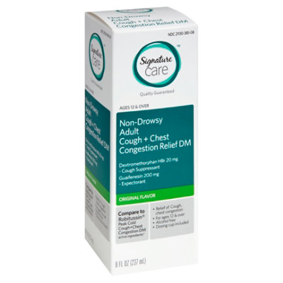 Signature Select/Care Cough + Chest Congestion Relief DM Non Drowsy Adult Original Flavor - 8 Fl. Oz. - Image 1