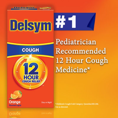 Delsym Cough Suppressant Cough Relief 12 Hour Orange Flavored - 3 Fl. Oz. - Image 4