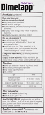 Childrens Dimetapp Cold & Cough Antihistamine Cough Suppressant & Decongestant Liquid - 4 Fl. Oz. - Image 4