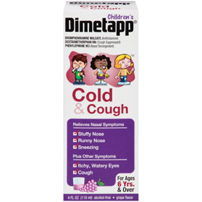 Childrens Dimetapp Cold & Cough Antihistamine Cough Suppressant & Decongestant Liquid - 4 Fl. Oz. - Image 1