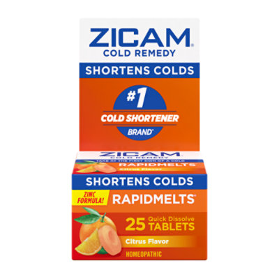 Zicam Rapidmelts Cold Tablets Citrus - 25 Count