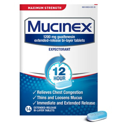 Mucinex Expectorant Chest Congestion 12 Hour Relief Extended Release Tablets - 14 Count - Image 3