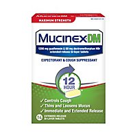 Mucinex DM Expectorant & Cough Suppressant Maximum Strength 12 Hours Relief Tablets - 14 Count - Image 2