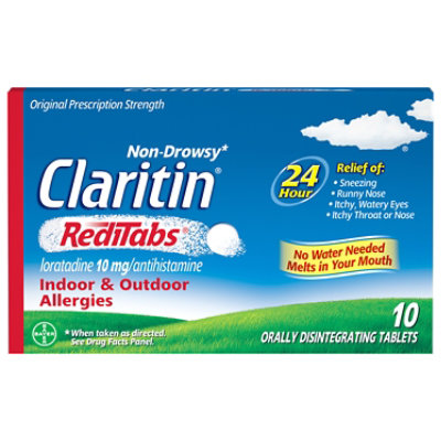 Claritin Allergies 24 Hour Original Prescription Strength 10 mg RediTabs - 10 Count - Image 3