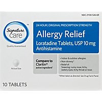 Signature Care Allergy Relief 10mg Antihistamine Original Strength Loratadine Tablet - 10 Count - Image 2