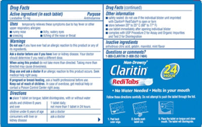 Claritin Antihistamine Tablets Indoor & Outdoor Allergies 10mg RediTabs - 30 Count - Image 5