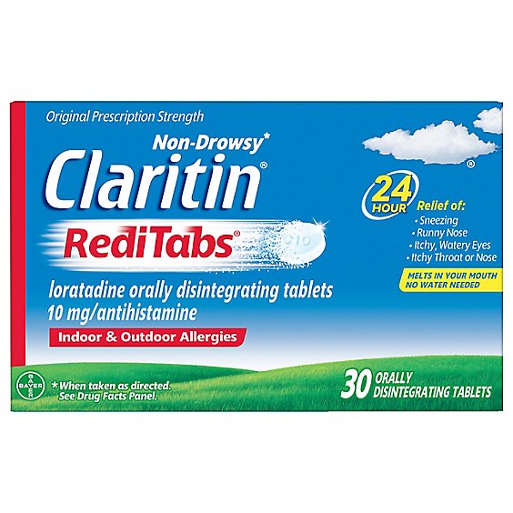 Claritin Antihistamine Tablets Indoor & Outdoor Allergies 10mg RediTabs - 30 Count