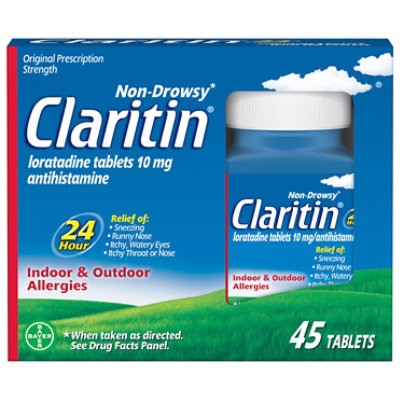 Claritin Non-Drowsy 24 Hour Allergy Tablets Value Size - 45 Count - Image 3