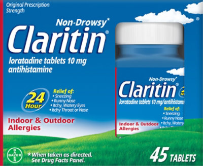 Claritin Non-Drowsy 24 Hour Allergy Tablets Value Size - 45 Count - Image 2