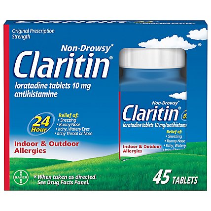 Claritin Non-Drowsy 24 Hour Allergy Tablets Value Size - 45 Count - Image 1